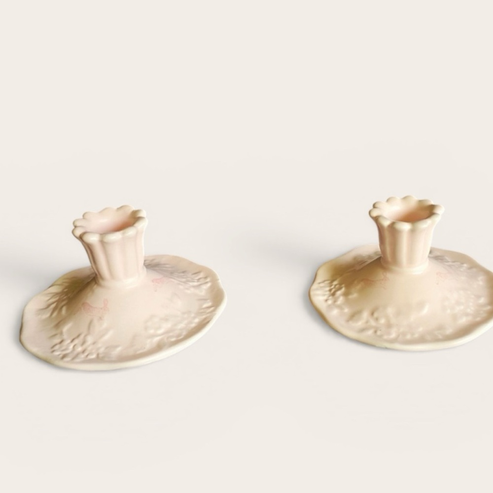 My Texas House Pink Tabletop Taper Candle Holder 2.5in Set of 2 Small